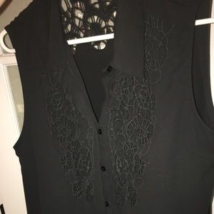 Black lace tank top blouse. Stitch fix